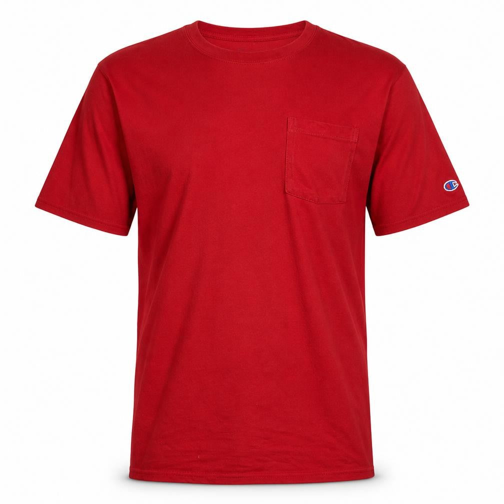 Champion Mens Red Cotton Crew Neck T-Shirt Size L