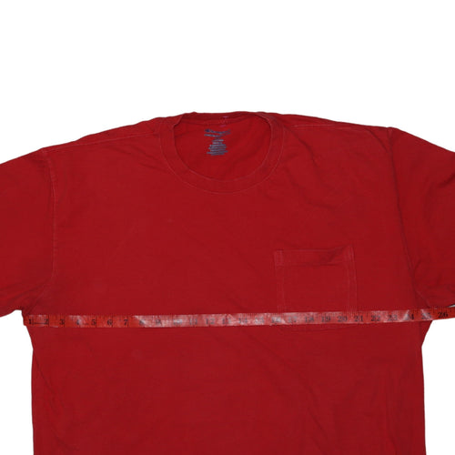 Champion Mens Red Cotton Crew Neck T-Shirt Size L