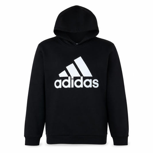Front view of Adidas women’s black xl pullover hoodie cotton blend logo sportswear