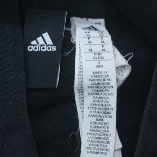 Adidas Womens Black Full Zip Hoodie XL Cotton Blend Sportswear