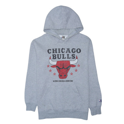 NBA Men’s Grey Chicago Bulls Pullover Hoodie Size S Graphic Cotton