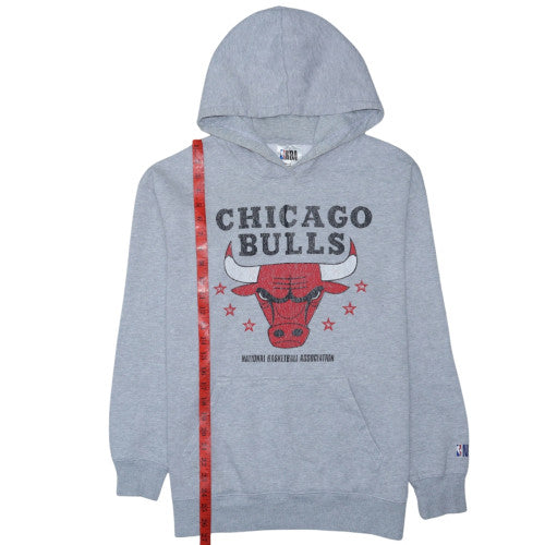NBA Men’s Grey Chicago Bulls Pullover Hoodie Size S Graphic Cotton