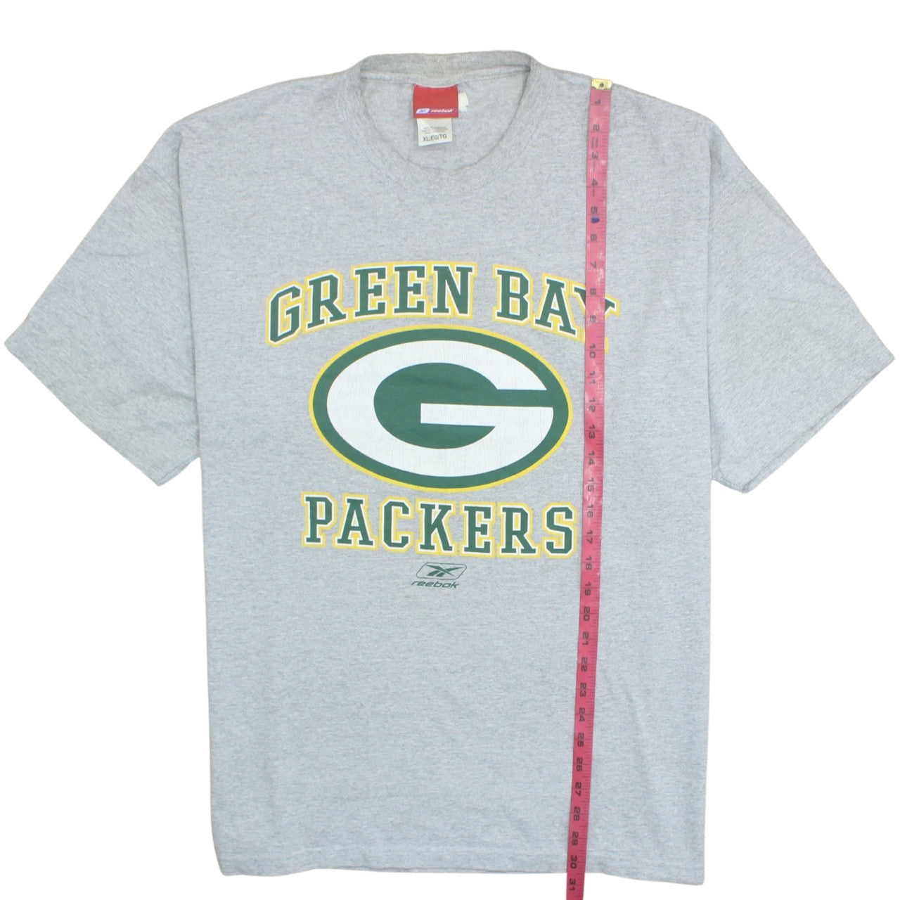 Reebok Mens Grey Green Bay Packers Graphic T-Shirt XL
