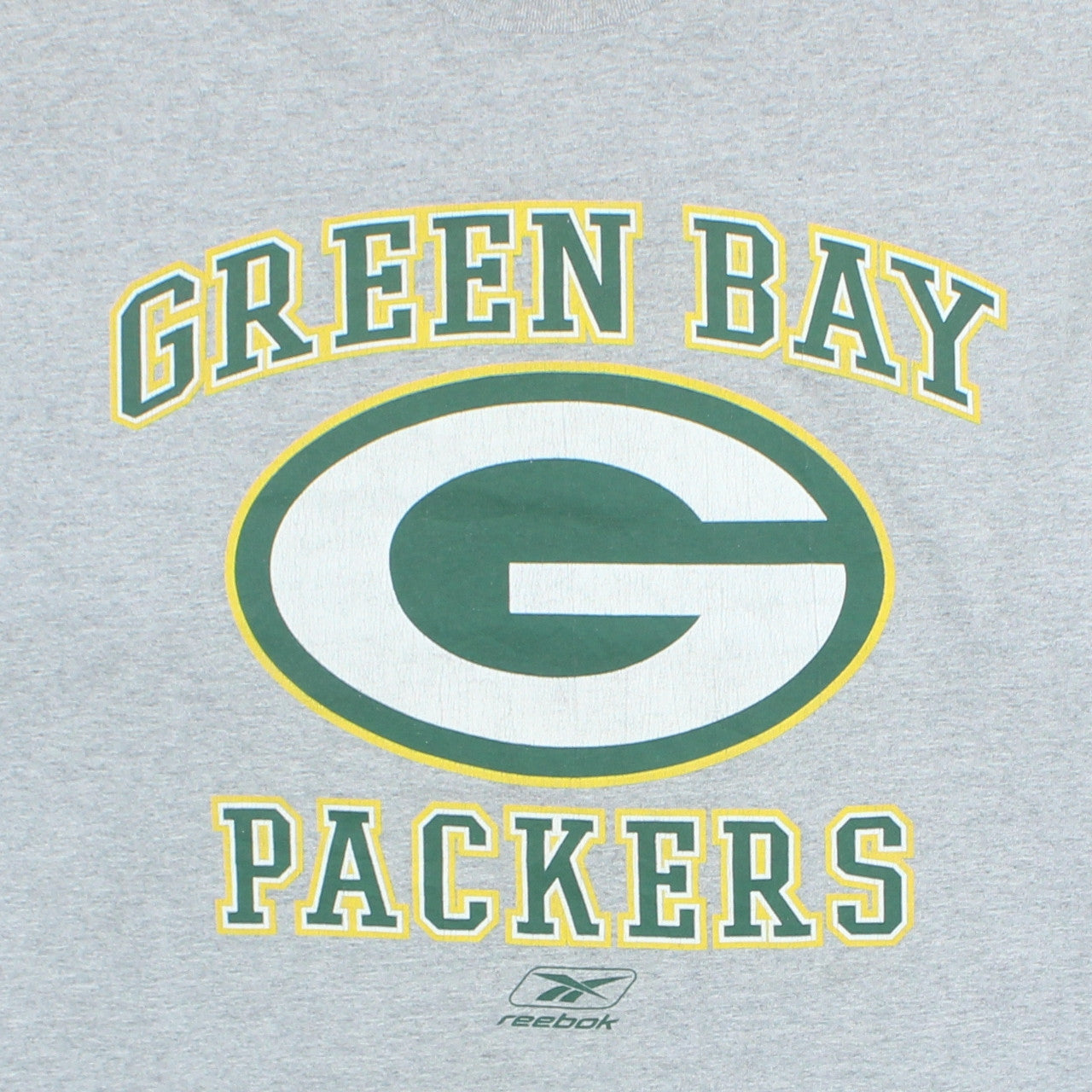 Reebok Mens Grey Green Bay Packers Graphic T-Shirt XL