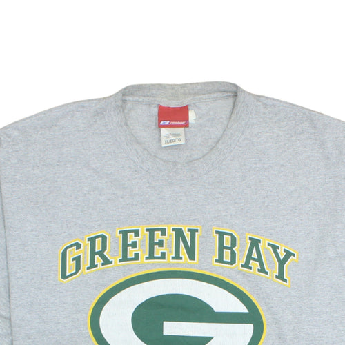 Reebok Mens Grey Green Bay Packers Graphic T-Shirt XL