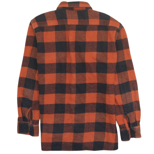Levi's Men's Orange Black Check Flannel Relaxed Fit Shirt M