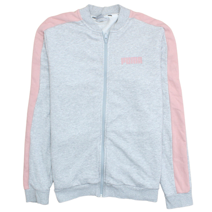 Puma Womens Grey Pink XL Track Jacket Lightweight Full Zip