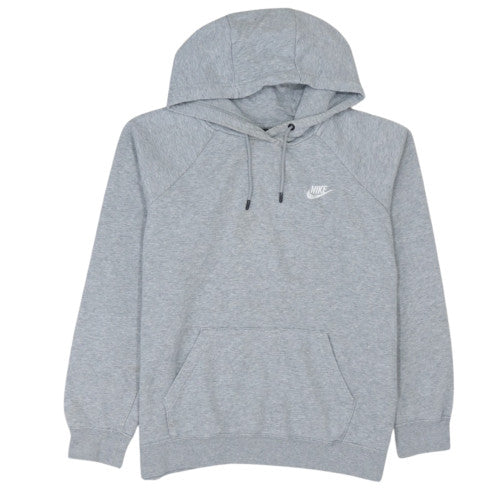 Nike Women Grey Pullover Hoodie Large Cotton Blend Sportswear