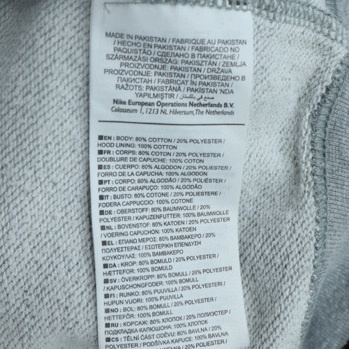 Nike Women Grey Pullover Hoodie Large Cotton Blend Sportswear