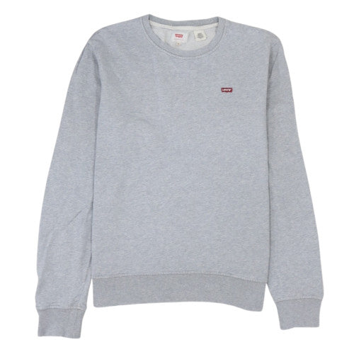 Levi's Women Grey Crew Neck Pullover Sweatshirt M Casual Cotton