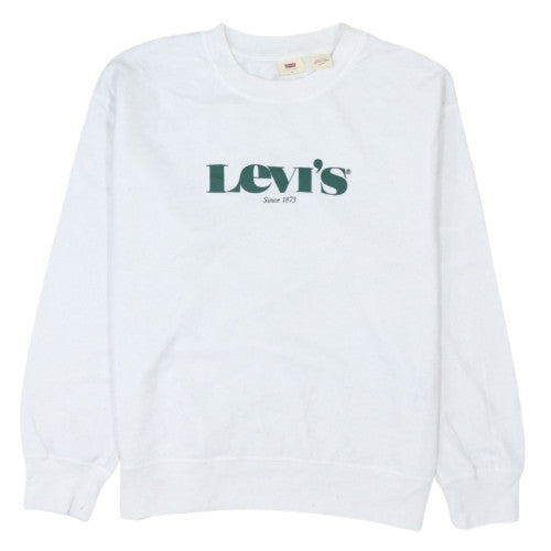 Levi's Womens White Crew Neck Pullover Sweatshirt Size M