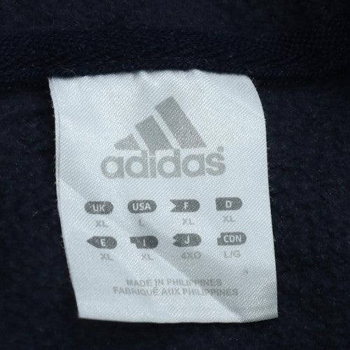 Adidas Men's Black XL Pullover Hoodie with Logo Stripes