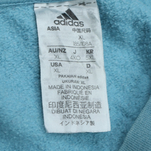 Adidas Men's Blue XL Crew Neck Fleece Pullover Sweatshirt