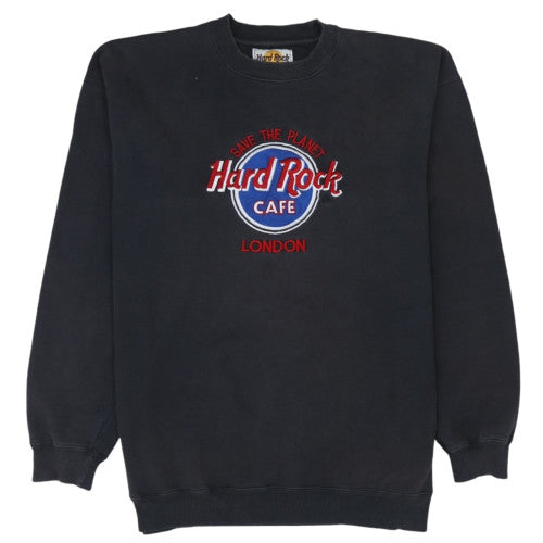 Hard Rock Cafe London Black Men's XL Pullover Sweatshirt Vintage