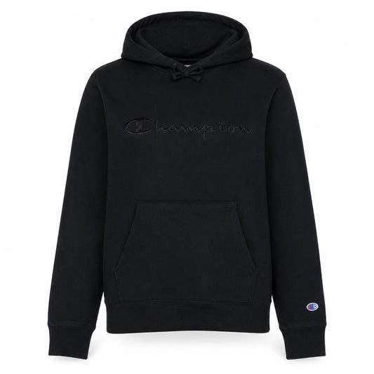 Front view of Champion Women's Black Small Pullover Hoodie Cotton Blend