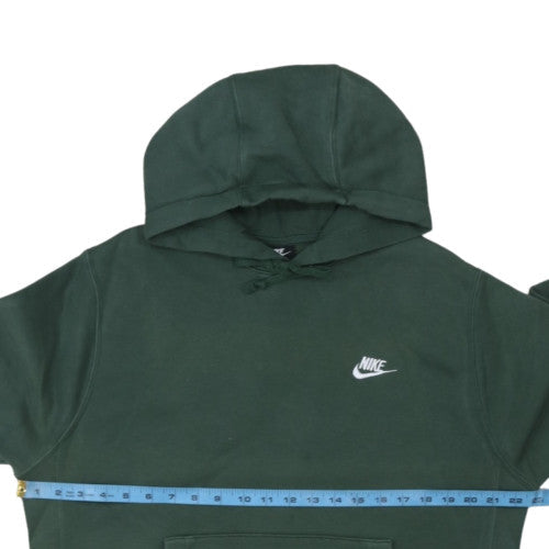 Nike Women Dark Green Pullover Hoodie M Cotton Blend Logo Design