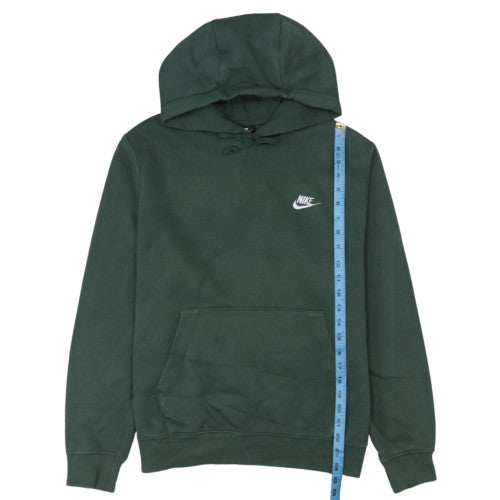 Nike Women Dark Green Pullover Hoodie M Cotton Blend Logo Design
