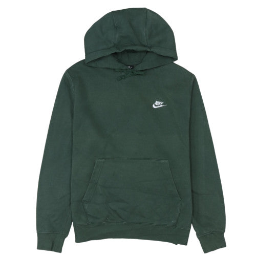 Nike Women Dark Green Pullover Hoodie M Cotton Blend Logo Design