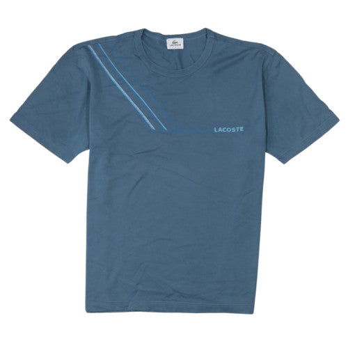 Lacoste Men Blue Cotton Short Sleeve Crew Neck T-Shirt M