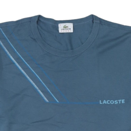 Lacoste Men Blue Cotton Short Sleeve Crew Neck T-Shirt M