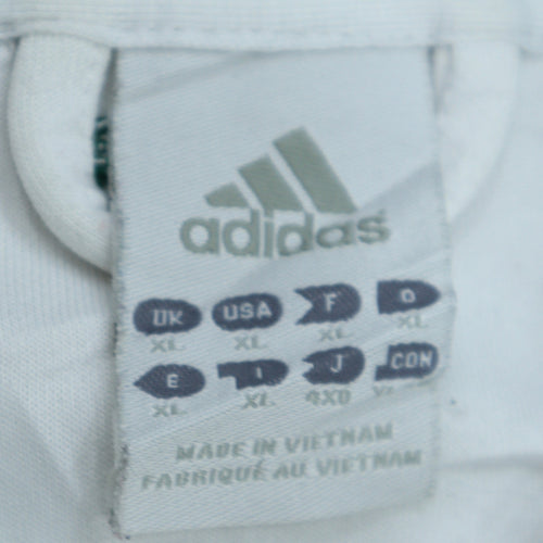 Adidas Men’s White Green XL Track Jacket Football Full Zip