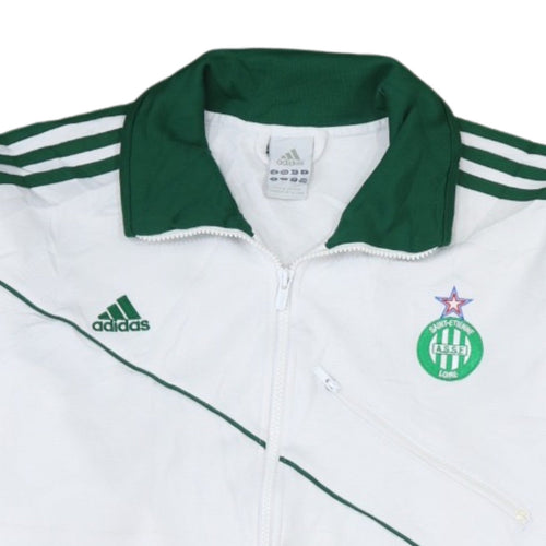 Adidas Men’s White Green XL Track Jacket Football Full Zip
