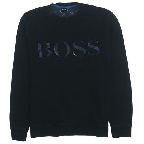 Hugo Boss Men's Black Logo Crew Neck Pullover Sweatshirt M