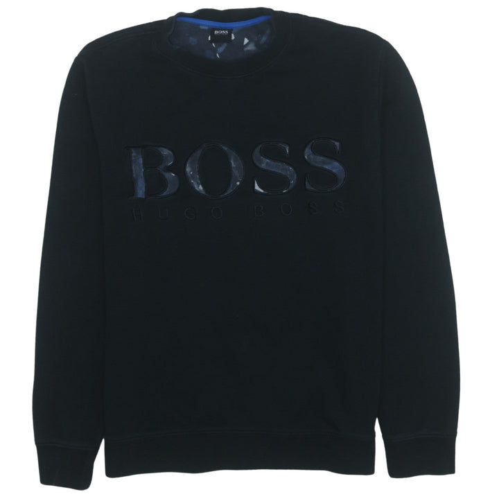 Hugo Boss Men's Black Logo Crew Neck Pullover Sweatshirt M