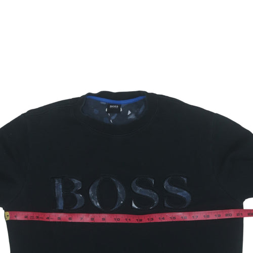 Hugo Boss Men's Black Logo Crew Neck Pullover Sweatshirt M