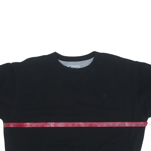 Champion Men's Black Crew Neck Pullover Sweatshirt Size L