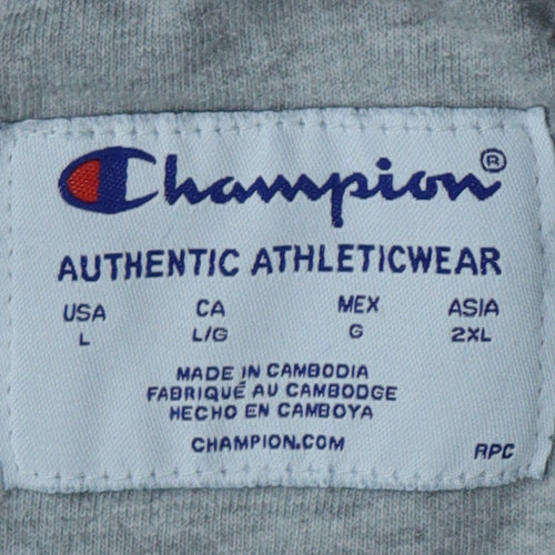 Champion Men's Black Crew Neck Pullover Sweatshirt Size L