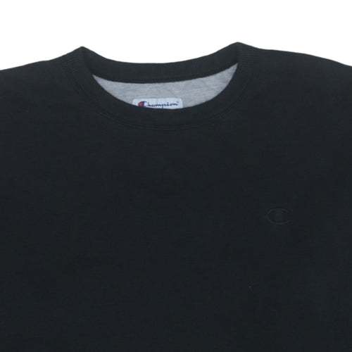 Champion Men's Black Crew Neck Pullover Sweatshirt Size L