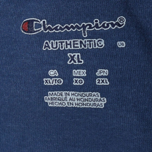 Champion Men's Blue XL Crew Neck Cotton T-Shirt