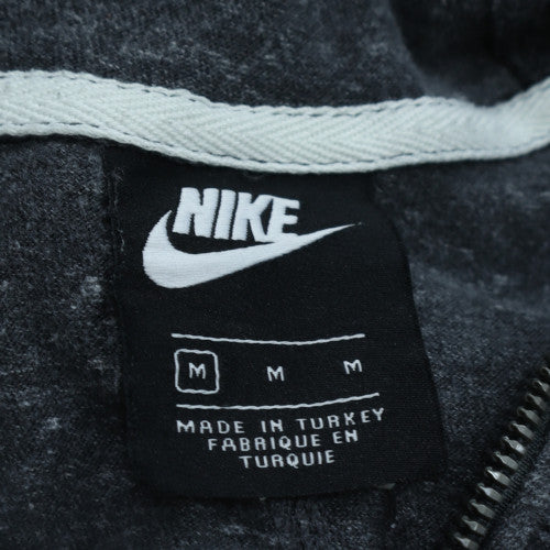 Nike Women's Dark Grey Full Zip Hoodie Medium Just Do It Logo