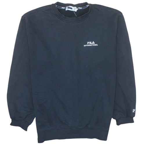 FILA International Black Cotton Crew Neck Women's Sweatshirt M