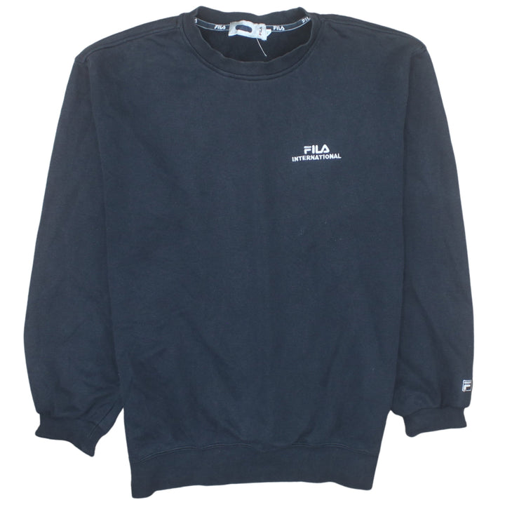 FILA International Black Cotton Crew Neck Women's Sweatshirt M