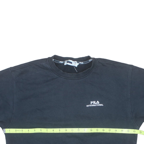FILA International Black Cotton Crew Neck Women's Sweatshirt M