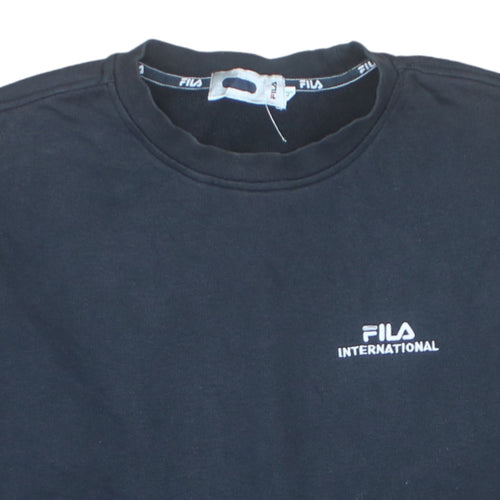 FILA International Black Cotton Crew Neck Women's Sweatshirt M