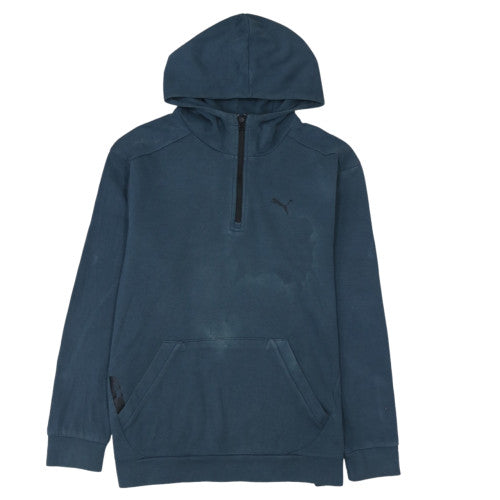 Puma Men's Blue 1/2 Zip Hoodie Regular Fit Size M