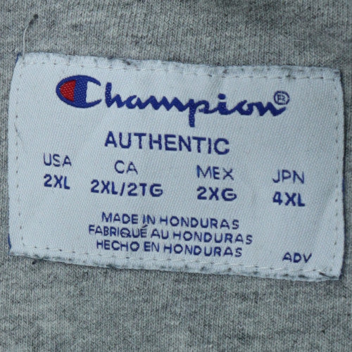 Champion Mens Black 2XL Pullover Crew Neck Fleece Sweatshirt