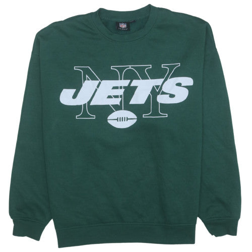 Primark NFL NY Jets Green Sweatshirt Women 12-14 M Cotton Blend Crew Neck