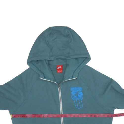 Nike Men's Green Full Zip Hoodie L Sports Graphic Cotton