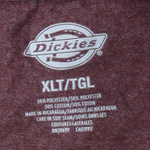 Dickies Men's Burgundy XLT Crew Neck Pocket T-Shirt Classic Fit