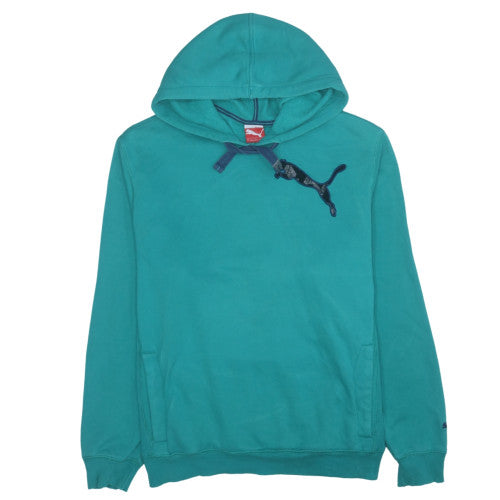 Puma Men's Green Pullover Hoodie XL Logo Cotton Blend Sweatshirt