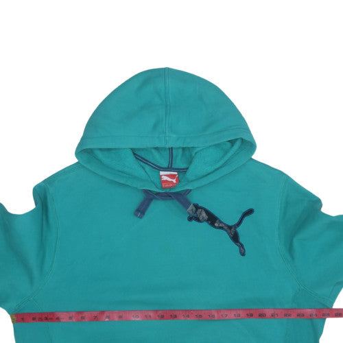 Puma Men's Green Pullover Hoodie XL Logo Cotton Blend Sweatshirt