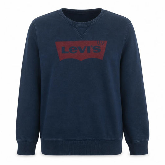 Front view of Levi's Women's Navy Blue Relaxed Logo Sweatshirt, size L