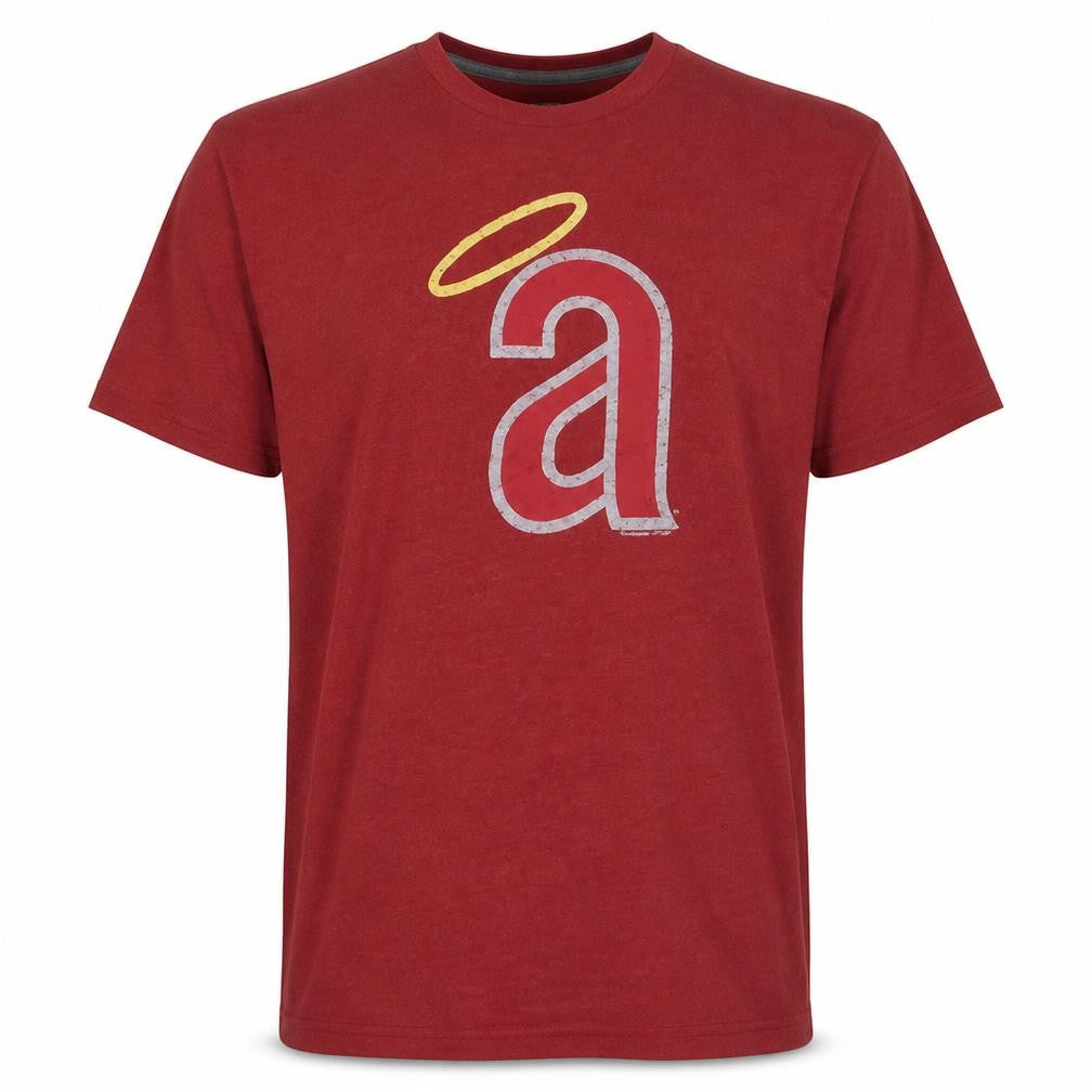 Front view of MLB Cooperstown Collection Men's Red 2XL Angels Logo T-Shirt