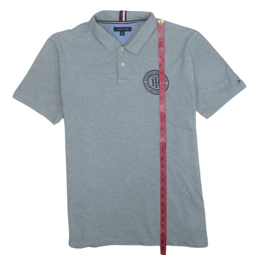 Tommy Hilfiger Men's Grey Cotton Short Sleeve Polo Shirt XL Classic Fit