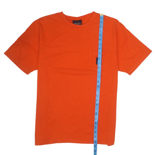 Nautica Men's Orange XL Crew Neck Cotton Nautical Logo T-Shirt