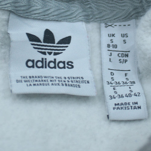 Adidas Womens Grey Pullover Hoodie Size S 8-10 Hooded Sweatshirt